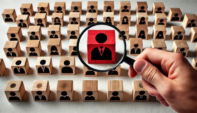 HR Concept with Candidate Selection Highlighted in Red