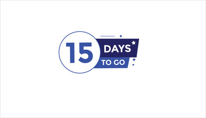 15 days to go Countdown number banner templates. time icon. Vector Illustration 