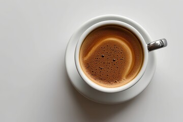 Isolated Espresso Droplet on White Background for Hot Beverage Visuals