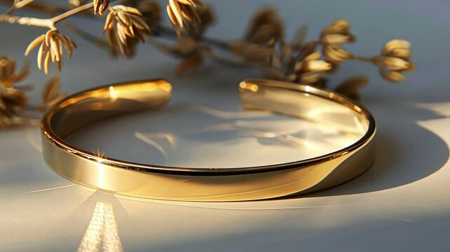 A single, elegant bracelet on a plain surface, emphasizing its simplicity