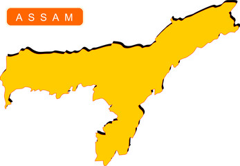 Map of Indian State Assam