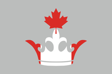 Canada crown shape with Canada flag, National Canada flag, vector illustration of Canada flag, National flag of Canada, Happy Canada Day, Canada leaf, Red maple leaf  © Ahmed
