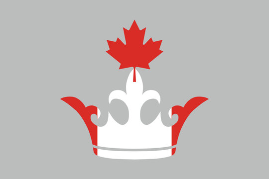 Canada crown shape with Canada flag, National Canada flag, vector illustration of Canada flag, National flag of Canada, Happy Canada Day, Canada leaf, Red maple leaf
