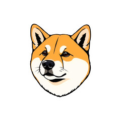 Cute cartoon fat shiba dog vector illustration