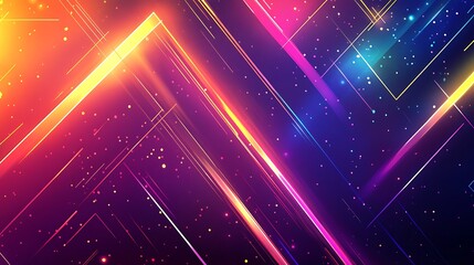 Obraz premium Neon Geometric Patterns - Vibrant and Modern Abstract Background