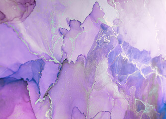 Abstract purple artwork with intricate swirls and textures showcasing a blend of cool tones in a modern art style created on canvas