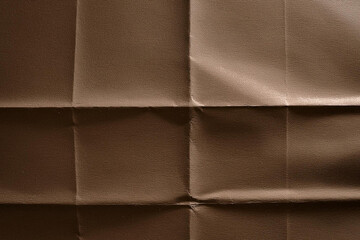 Obraz premium Brown Folded Paper Texture, Brown Paper with Deep Folds, Textured Brown Folded Surface, Dark Folded Paper Texture for Background