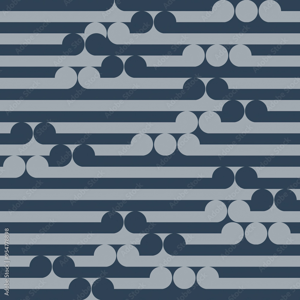 Poster Optical illusion of a dynamic monochrome geometric pattern. 3d rendering illustration