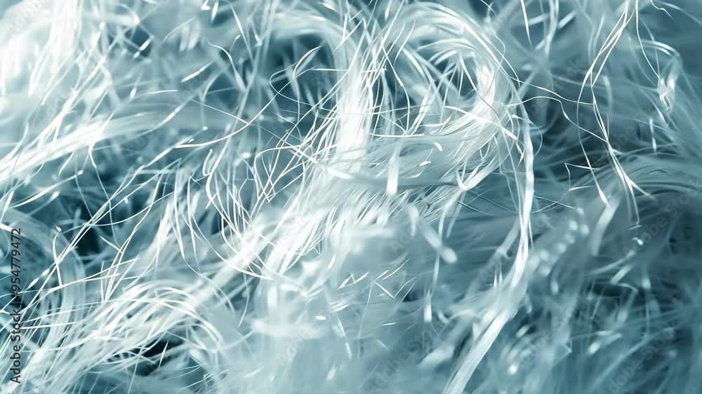 Poster Exploring the delicate textures and colors of synthetic fibers in a close-up view at an art installation