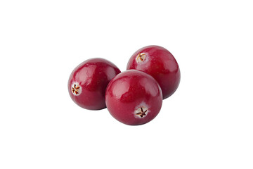 Fresh red cranberries arranged on a plain background, showcasing their vibrant color and glossy texture.