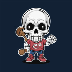 skull cartoon design illustration character