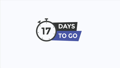 17 days to go Countdown number banner templates. time icon. Vector Illustration 