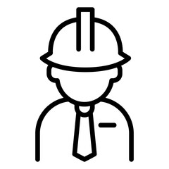 Engineer icon in thin line style vector illustration graphic design