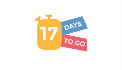 17 days to go Countdown number banner templates. time icon. Vector Illustration 