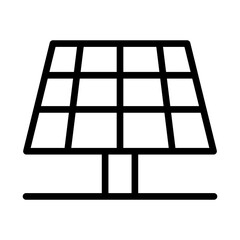 Solar cell panel icon in thin line style vector illustration graphic design
