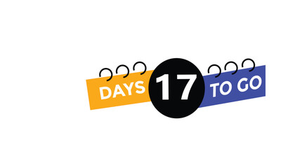17 days to go Countdown number banner templates. time icon. Vector Illustration 