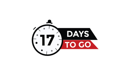 17 days to go Countdown number banner templates. time icon. Vector Illustration 