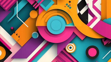 Obraz premium Futuristic Geometric Abstract Background with Vibrant Colors for Modern Design Concepts