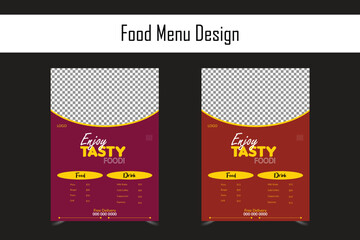 Food menu template design for advertising and marketing the food and drinks services 