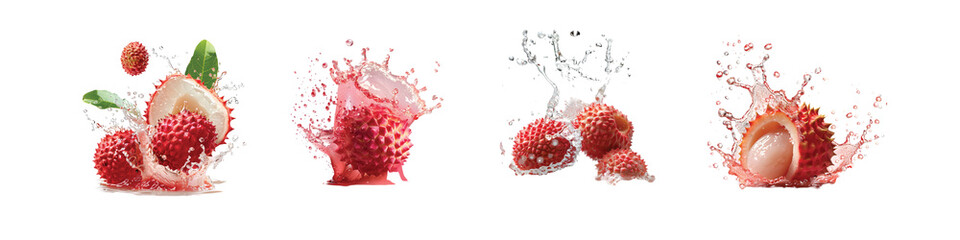 Fresh lychee in splash and swirl,
