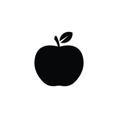Apple black and white flat vector icon design. Apple symbol and glyph