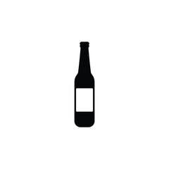 Beer bottle black and white flat vector icon design. Beer bottle symbol and clip art