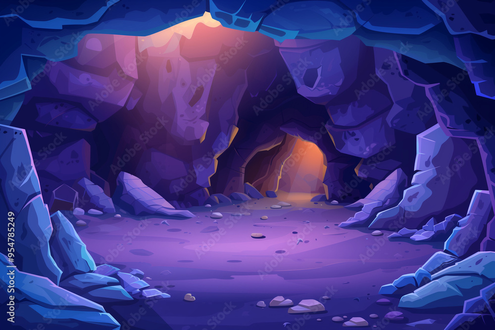 Aufkleber cartoon vector cave with separated layers for game and animation game design asset