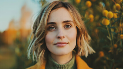 Fototapeta premium Woman Standing Front Tree 