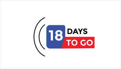 18 days to go Countdown number banner templates. time icon. Vector Illustration 
