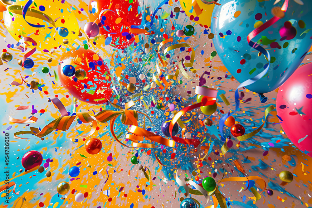 Poster experience the vibrant burst of colors in this energetic image that captures the essence of joy and 