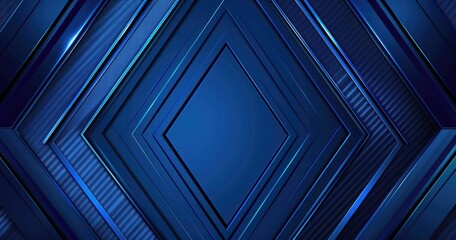 Obraz premium A modern geometric design featuring layered blue diamonds, creating a sleek and dynamic visual effect.