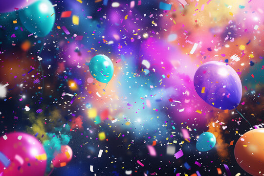 
Experience the vibrant burst of colors in this energetic image that captures the essence of joy and celebration. The scene depicts a pulsating and dynamic atmosphere