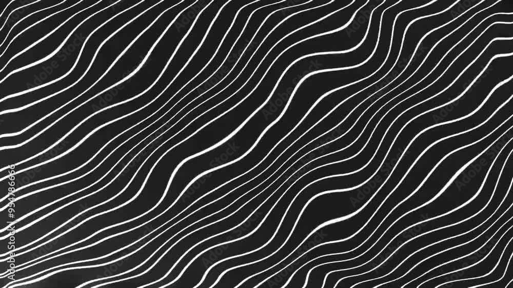 Wall mural abstract white neon glow line waves background animation, abstract seamless lines pattern loop motio