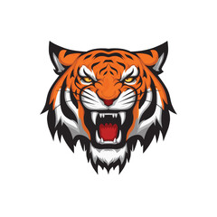 tiger illustration design logo on white background