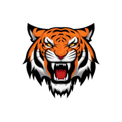 tiger illustration design logo on white background