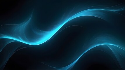 Abstract shimmer blue waves on the dark background