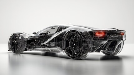 Futuristic vehicle blueprint aerodynamic design electric propulsion advanced safety features lightweight materials and ergonomic interiors