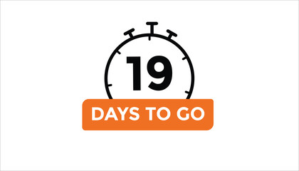 19 days to go Countdown number banner templates. time icon. Vector Illustration 
