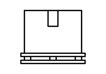 Icono negro de caja en pallet de madera