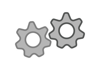 Dos ruedas dentadas grises de engranaje