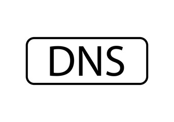 Icono negro de cartel DNS de internet