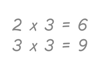 Multiplicaciones matemáticas de color gris
