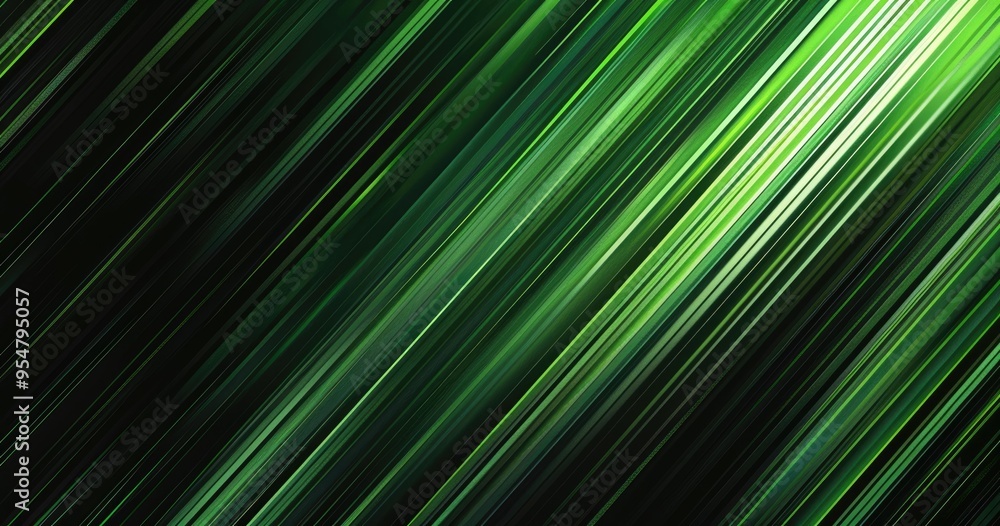 Poster A vibrant abstract design featuring diagonal green lines, creating a dynamic and energetic visual effect.