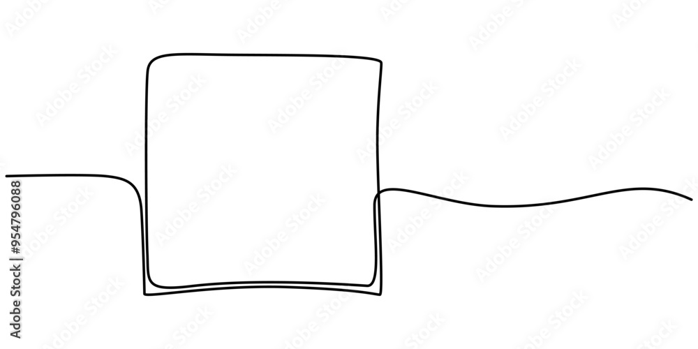 Aufkleber frame continuous one line drawing in form circle, square, rtiangle, rhombus. border set freehand sin