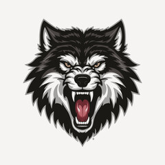 Fototapeta premium wolf roar design illustration logo on silver background