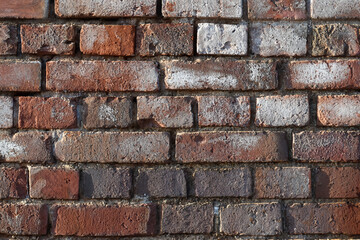 Close-up of Vintage Brick Tile Exterior Wall Texture