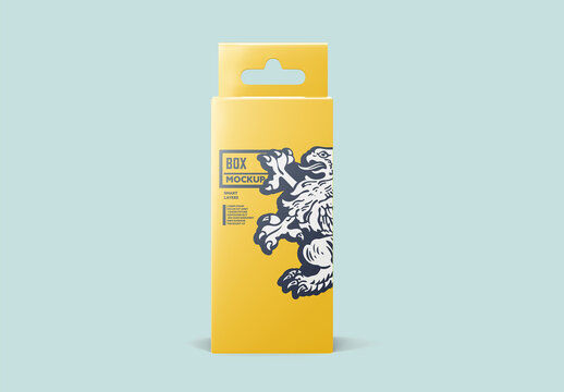 Paper Box with Hang Tab Mockup
