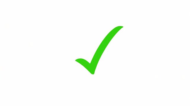 Green checkmark animation and double check icon. Yes tick. Correct check mark symbol. Yes sign. Correct vote icon on white background.