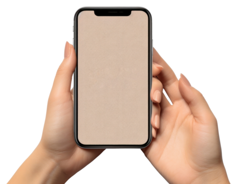 PNG A Phone mockup in different woman hands phone portability electronics.