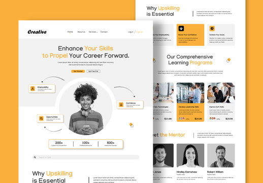 Online Course Landing Page Layout